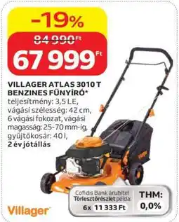 Auchan VILLAGER ATLAS 3010 T BENZINES FŰNYÍRÓ ajánlat