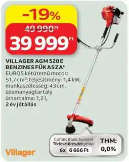 Auchan VILLAGER AGM 520 E BENZINES FŰKASZA ajánlat