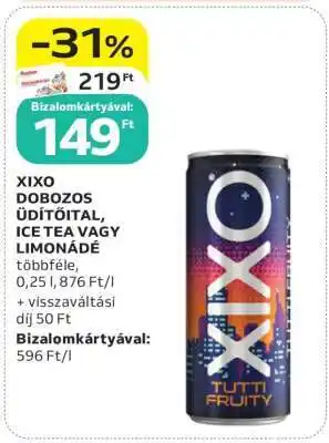 Auchan XIXO DOBOZOS ÜDÍTŐITAL, ICE TEA VAGY LIMONÁDÉ ajánlat