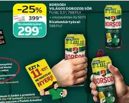 Auchan Borsodi Világos Dobozos Sör ajánlat