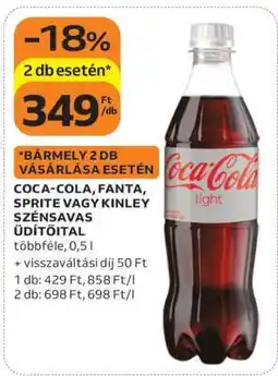 Auchan Coca-Cola, Fanta, Sprite vagy Kinley szénsavas üdítőital ajánlat