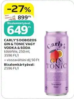 Auchan CARLY’S DOBOZOS GIN & TONIC VAGY VODKA & SODA ajánlat