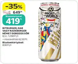 Auchan Bitburger, DAB vagy Radeberger német dobozos sör ajánlat