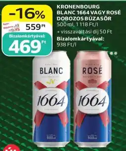 Auchan KRONENBOURG BLANC 1664 VAGY ROSÉ DOBOZOS BÚZASÖR ajánlat