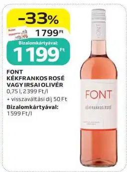 Auchan FONT Kékfrankos Rosé vagy Irsai Olivér ajánlat