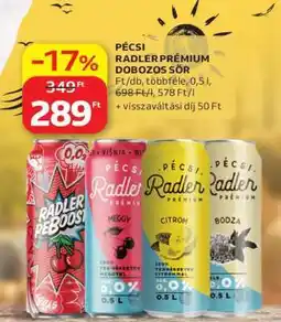 Auchan PÉCSI RADLER PRÉMIUM DOBOZOS SÖR ajánlat