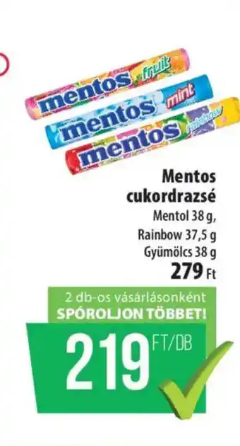 Mentos cukordrazsé