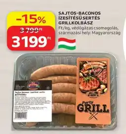 Auchan SAJTOS-BACONOS ÍZESÍTÉSŰ SERTÉS GRILLKOLBÁSZ ajánlat