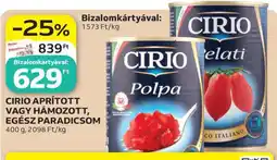 Auchan CIRIO APRÍTOTT VAGY HÁMOZOTT EGÉSZ PARADICSOM ajánlat