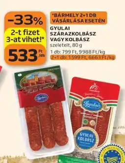 Auchan GYULAI SZÁRAZKOLBÁSZ VAGY KOLBÁSZ ajánlat