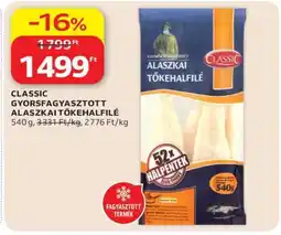 Auchan CLASSIC GYORSFAGYASZTOTT ALASZKAI TŐKEHALFILÉ ajánlat