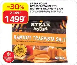 Auchan STEAK HOUSE GYORSFAGYASZTOTT RÁNTOTT TRAPPISTA SAJT ajánlat