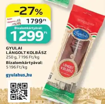 Auchan Gyulai lángolt kolbász ajánlat