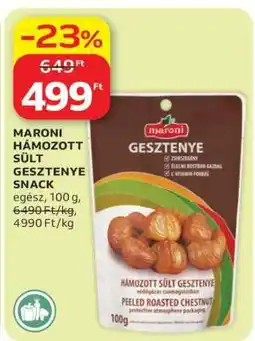 Auchan MARONI HÁMOZOTT SÜLT GESZTENYE SNACK ajánlat