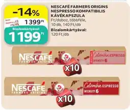 Auchan NESCAFÉ Farmers Origins Nespresso kompatibilis kávékapszula ajánlat