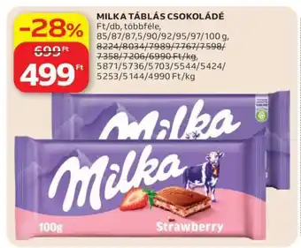 Auchan MILKA Táblás csokoládé ajánlat
