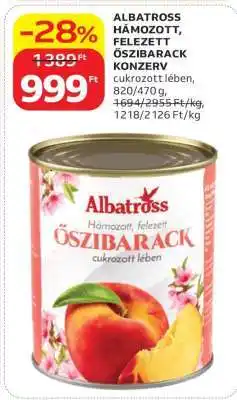 Auchan ALBATROSS HÁMOZOTT, FELEZETT ŐSZIBARACK KONZERV ajánlat