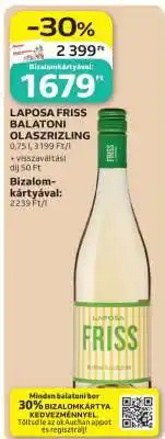 Auchan Laposa Friss Balatoni Olaszrizling ajánlat
