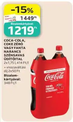 Auchan Coca-Cola, Coke Zero vagy Fanta Narancs Szénsavas Üdítőital ajánlat
