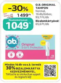 Auchan O.B. ORIGINAL TAMPON ajánlat