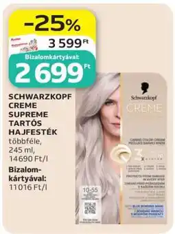 Auchan Schwarzkopf Creme Supreme tartós hajfesték ajánlat