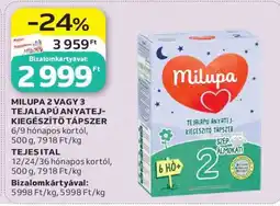 Auchan Milupa 2 vagy 3 Tejalapú Anyatej-kiegészítő Tápszer ajánlat
