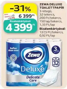 Auchan Zewa Deluxe toalettpapír ajánlat
