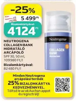 Auchan NEUTROGENA COLLAGEN BANK HIDRATÁLÓ ARCPÁPOLÓ ajánlat