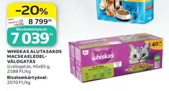 Whiskas Alutasakos Macskaeledel Válogatás