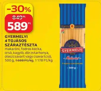 Auchan Gyermelyi 4 tojásos száraztészta ajánlat