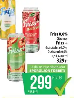 Coop Friss 0,0% és Friss + üdítőital ajánlat
