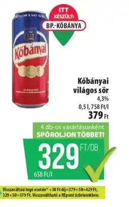 Coop Kőbányai világos sör ajánlat