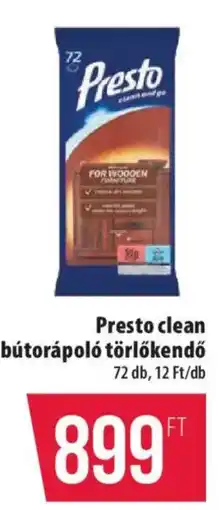 Coop Presto clean bútorápoló törlőkendő ajánlat