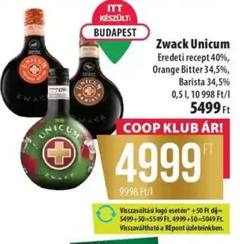 Coop Zwack Unicum ajánlat