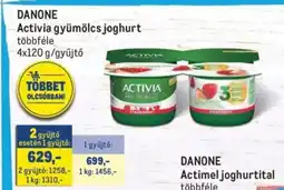 Metro Danone Activia gyümölcs joghurt ajánlat