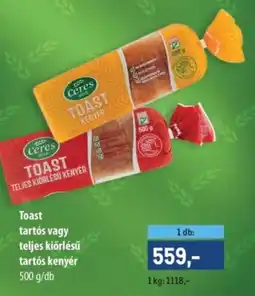 Metro Ceres Toast tartós vagy teljes kiőrlésű tartós kenyér ajánlat