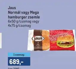 Metro Jaus Normál vagy Mega hamburger zsemle ajánlat