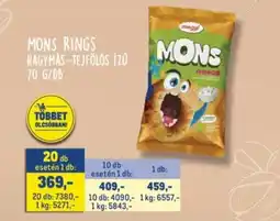 Metro Mogyi Mons Rings hagymás-tejfölös ízű ajánlat