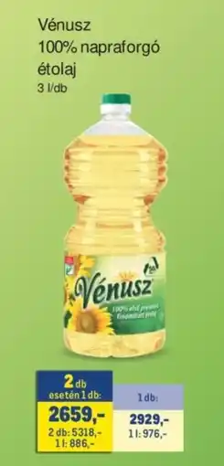 Metro Vénusz 100% napraforgó étolaj ajánlat