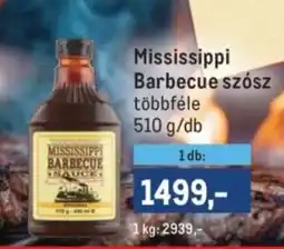 Metro Mississippi Barbecue szósz ajánlat