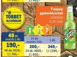 Metro Topjoy gyümölcsital ajánlat