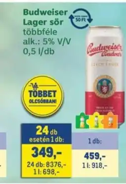 Metro Budweiser Lager sör ajánlat