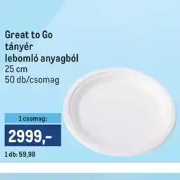Metro Great to Go tányér lebomló anyagból ajánlat