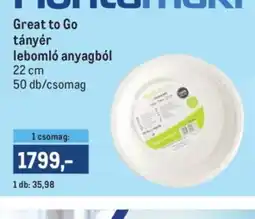 Metro Great to Go tányér lebomló anyagból ajánlat