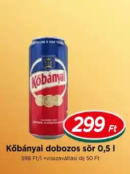 Real Kőbányai dobozos sör ajánlat