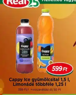 Real Cappy Ice gyümölcsital, Limonádé ajánlat