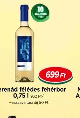 Real Serenád félédes fehérbor ajánlat