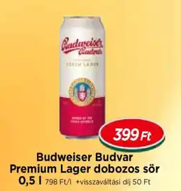 Real Budweiser Budvar Premium Lager dobozos sör ajánlat