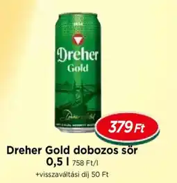 Real Dreher Gold dobozos sör ajánlat