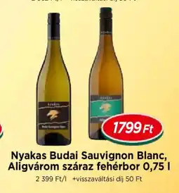 Real Nyakas Budai Sauvignon Blanc, Aligvárom száraz fehérbor ajánlat
